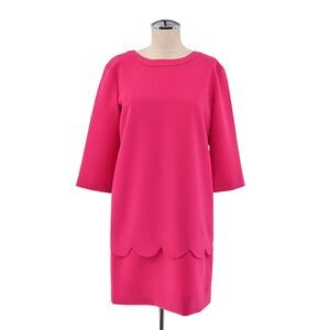 KATE SPADE Dress‎ Womens Size 2 Demi Scalloped Shift Dress Sweetheart Pink Solid